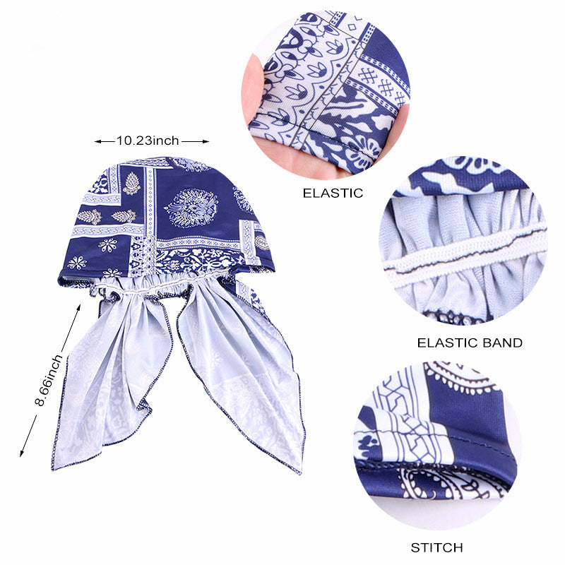 Printed hair cap with scarf