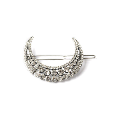 Clear rhinestones moon hair slide