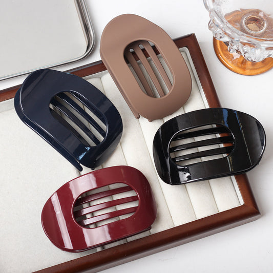 Oval flat acrylic hair claw