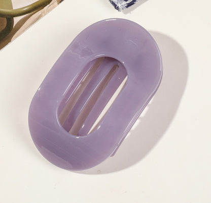 Large oval flat hair claw