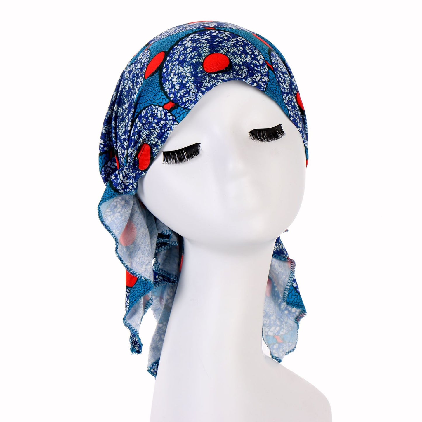 Multicoloured hair cap with tail