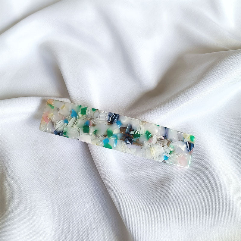 Large resin hair barrette in multi colours