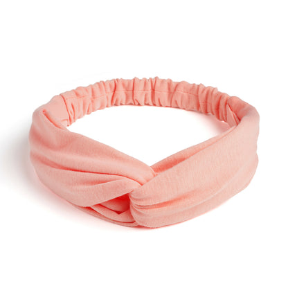 Twist front cotton elastic headband