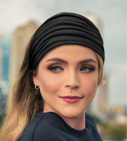 Super wide twist front stretchy headband