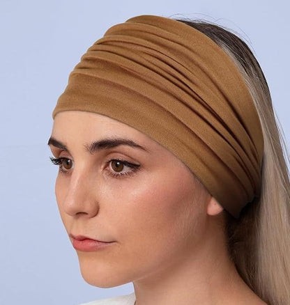 Super wide twist front stretchy headband