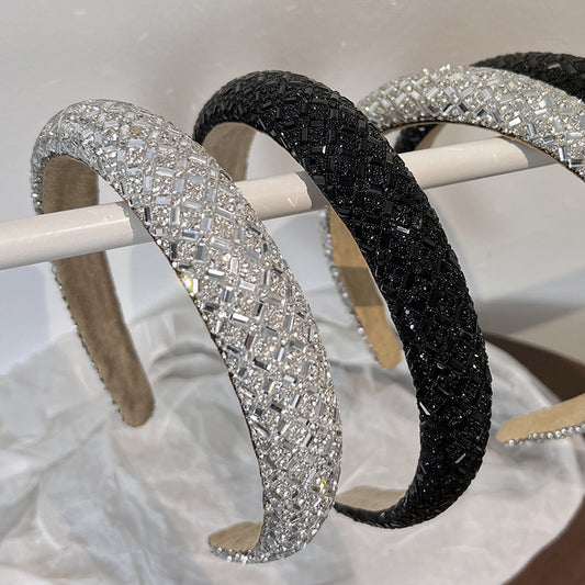 Bling-bling rhinestone thinly padded headband