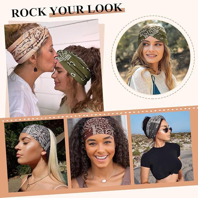 Paisley print super wide twist front stretchy headband