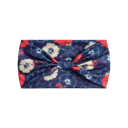 Large flowers print 2-way bandanna hair band