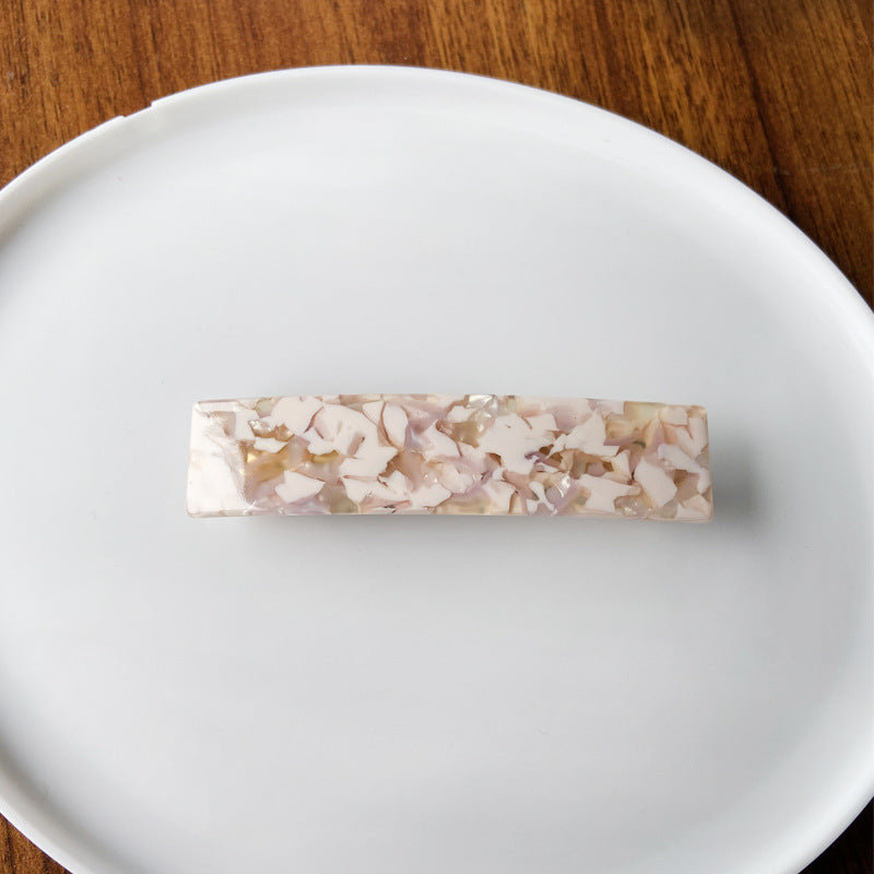 Rectangle resin hair barrette