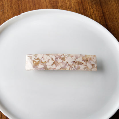 Rectangle resin hair barrette