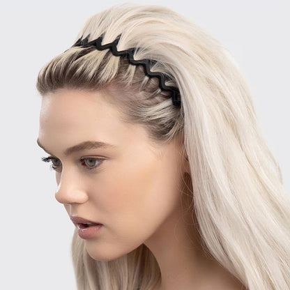 Wavy edge acrylic headband with teeth