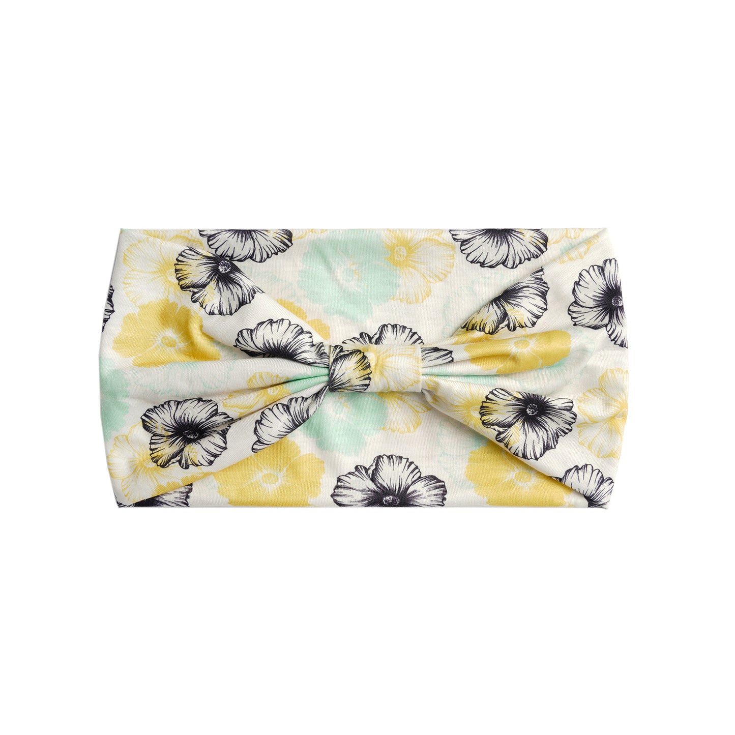 Large flowers print 2-way bandanna hair band