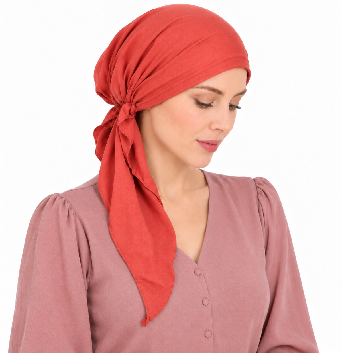 Super soft plain hair cap with scarf