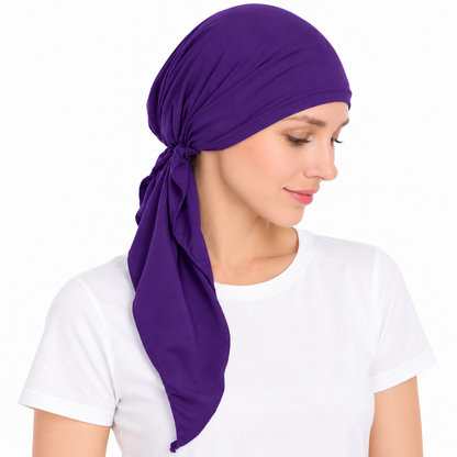 Super soft plain hair cap with scarf