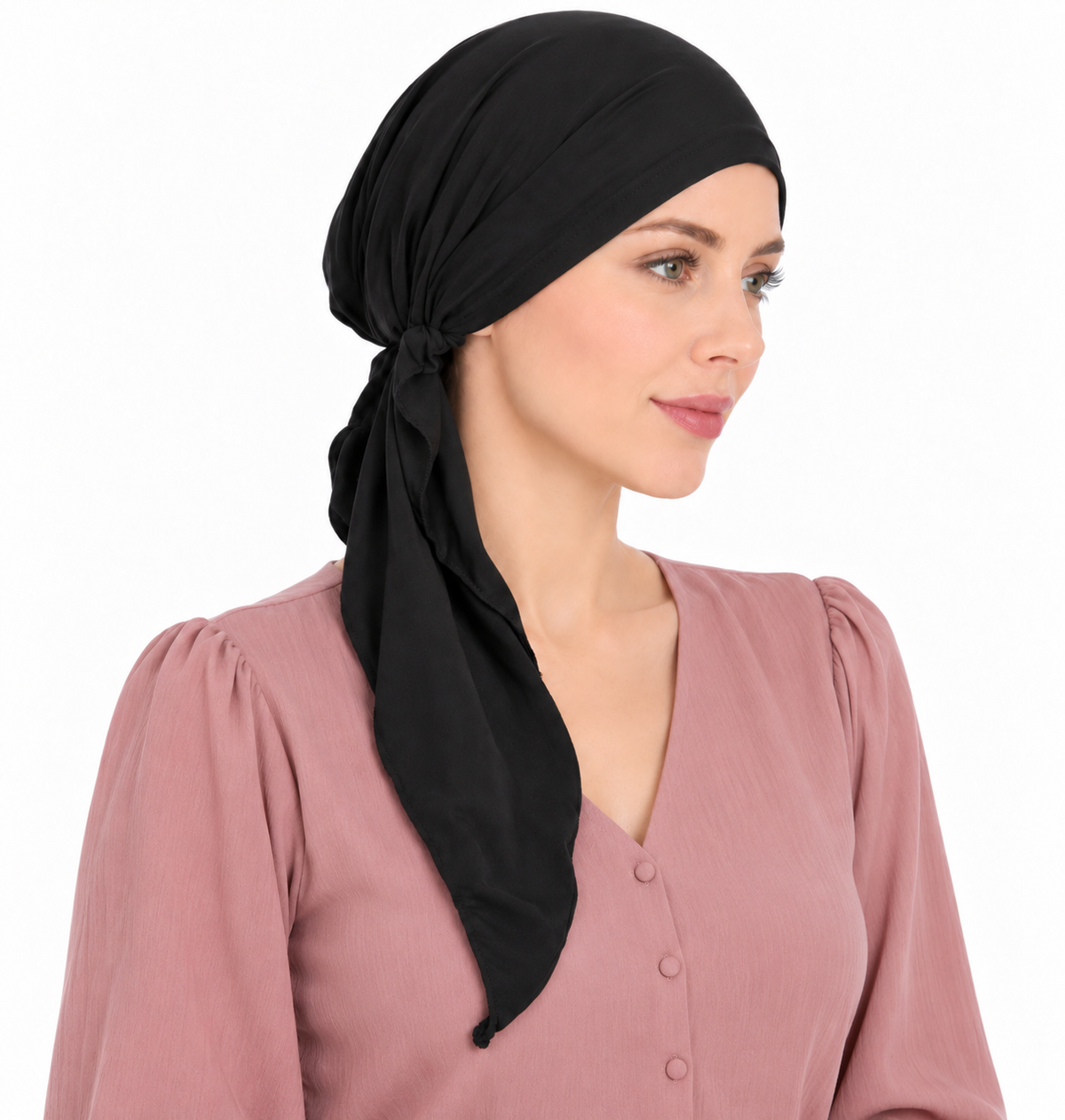 Super soft plain hair cap with scarf