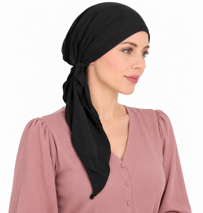 Super soft plain hair cap with scarf