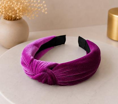 Velvet knotted headband