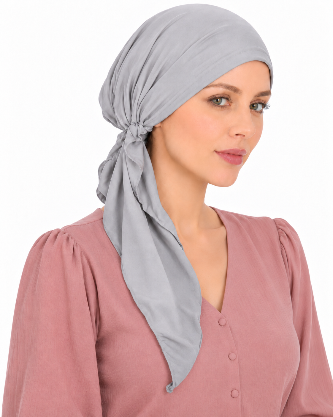 Super soft plain hair cap with scarf