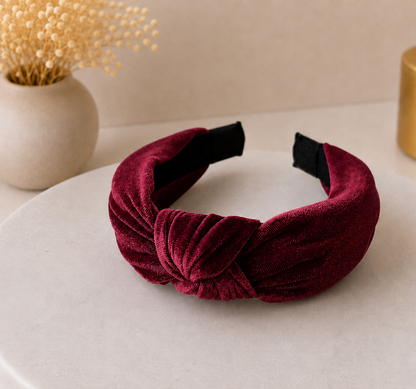 Velvet knotted headband