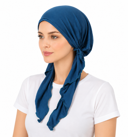Super soft plain hair cap with scarf