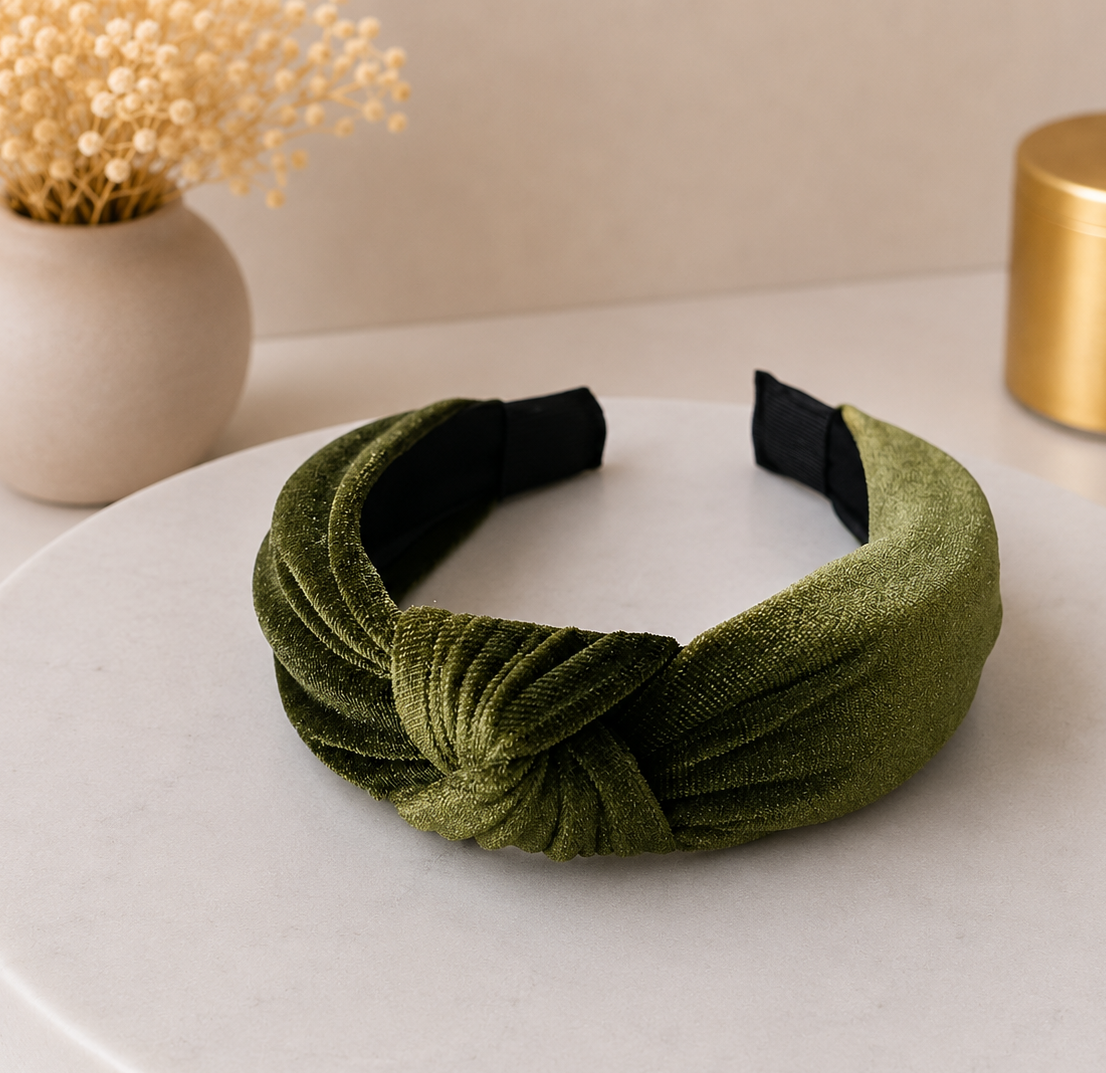Velvet knotted headband
