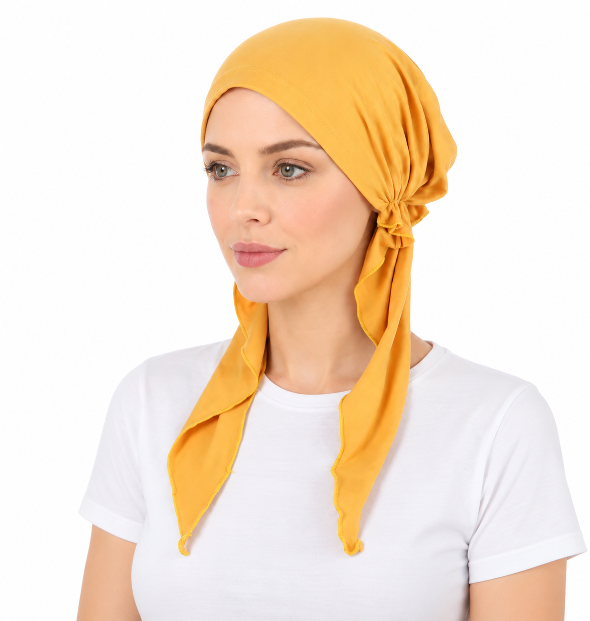 Super soft plain hair cap with scarf
