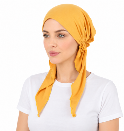 Super soft plain hair cap with scarf