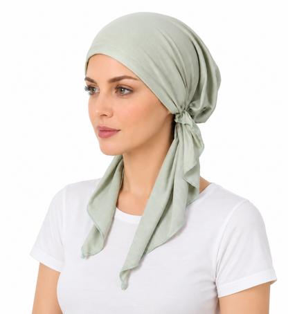 Super soft plain hair cap with scarf