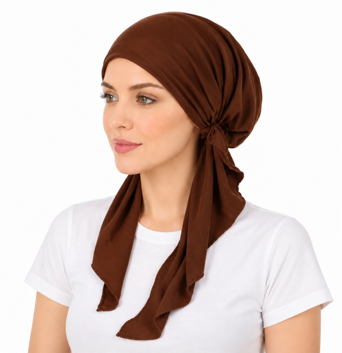 Super soft plain hair cap with scarf