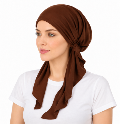 Super soft plain hair cap with scarf