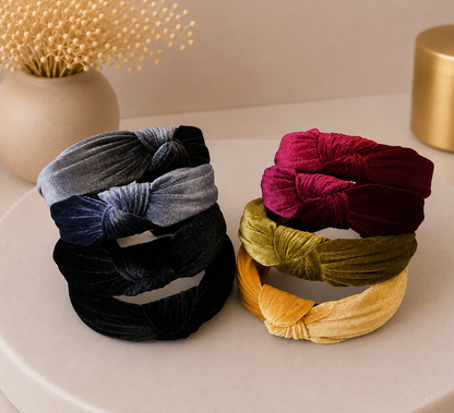 Velvet knotted headband