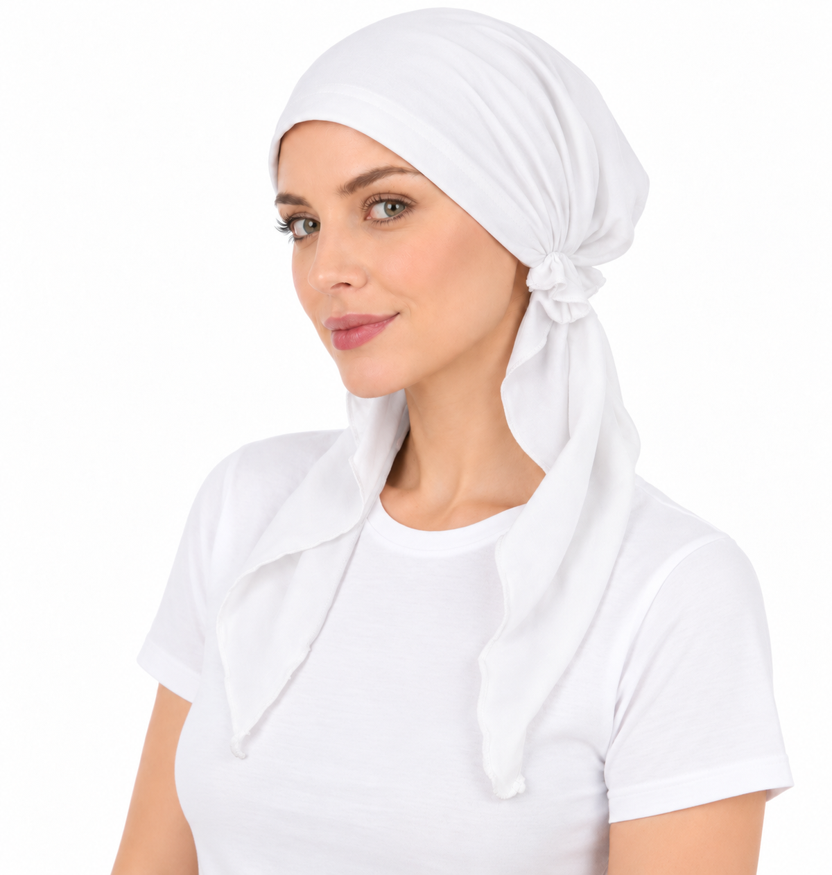 Super soft plain hair cap with scarf