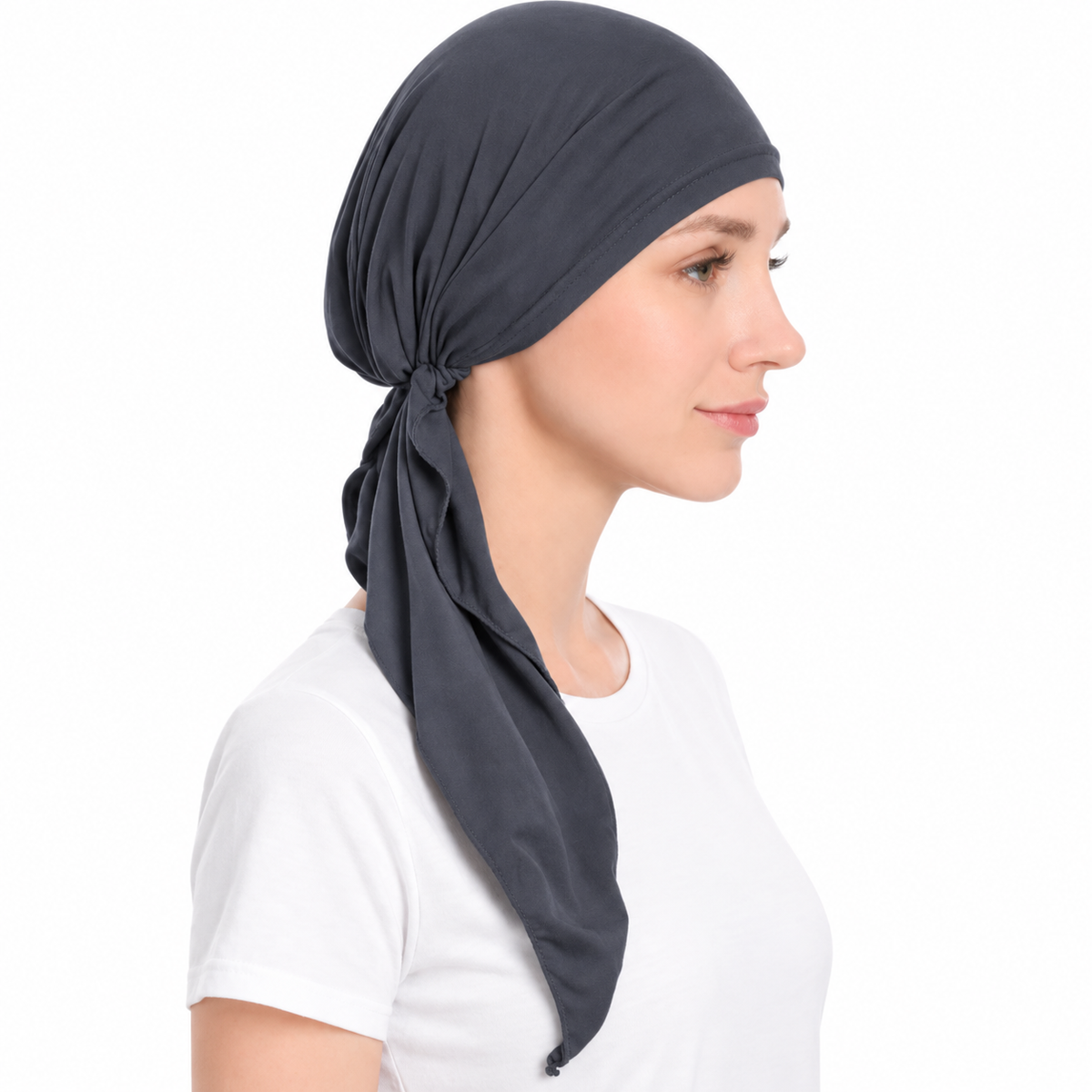 Super soft plain hair cap with scarf