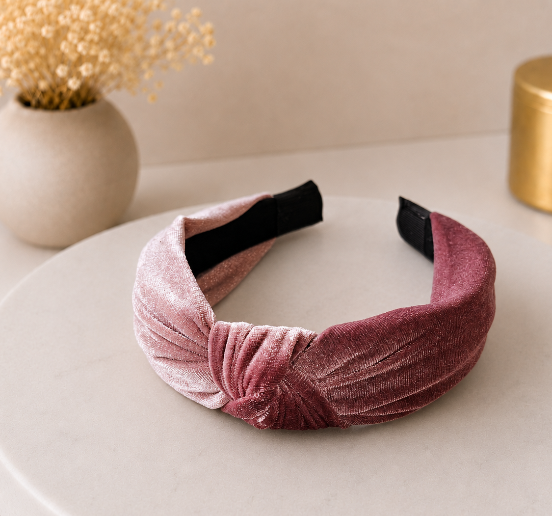 Velvet knotted headband