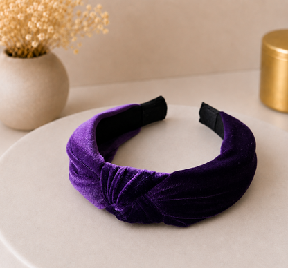 Velvet knotted headband