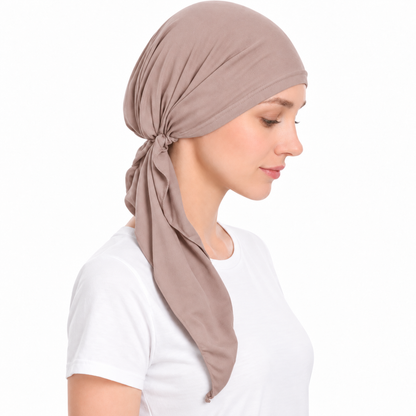 Super soft plain hair cap with scarf