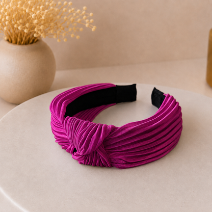 Pleated knotted headband