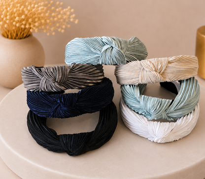 Pleated knotted headband