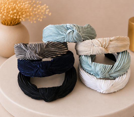 Pleated knotted headband