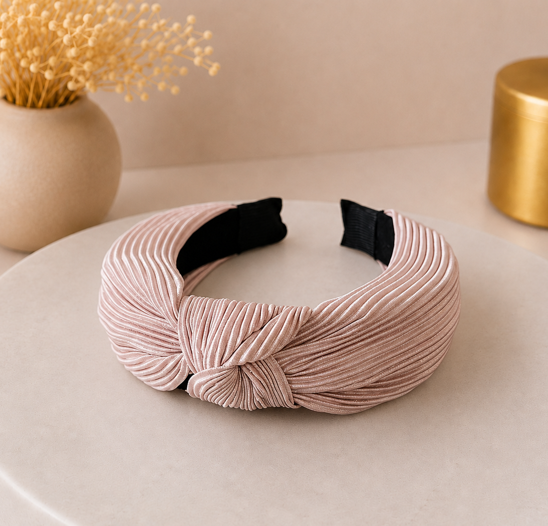 Pleated knotted headband