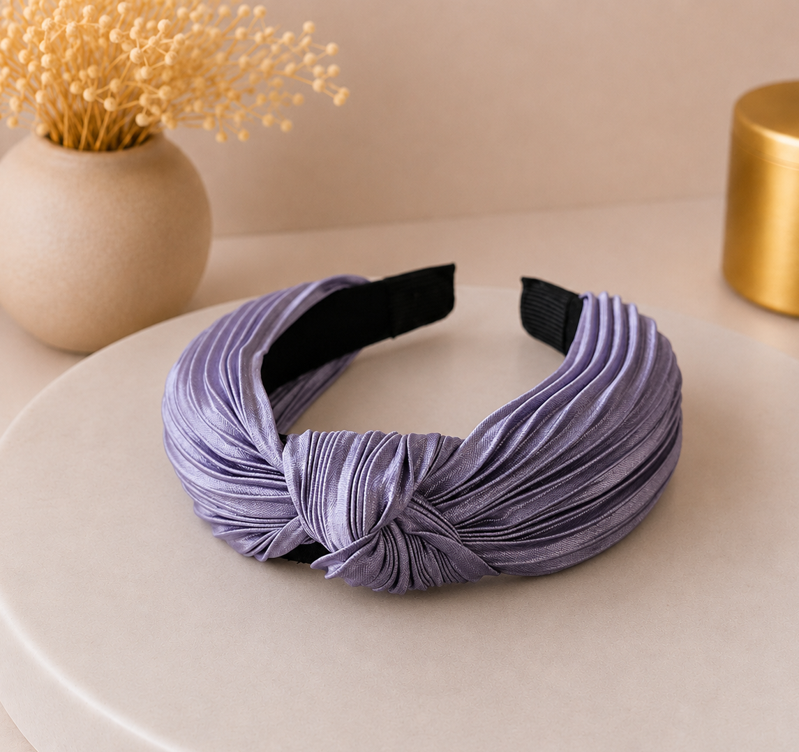 Pleated knotted headband