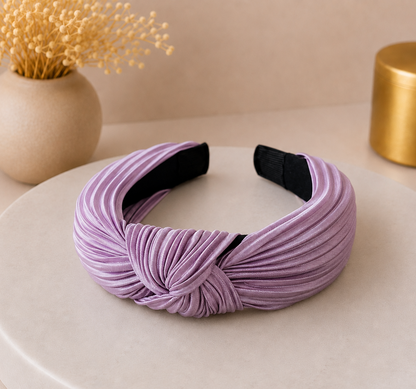 Pleated knotted headband