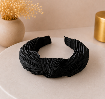 Pleated knotted headband