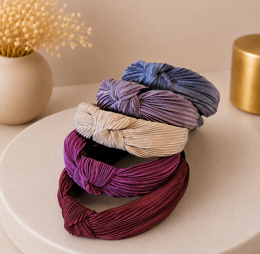 Pleated knotted headband