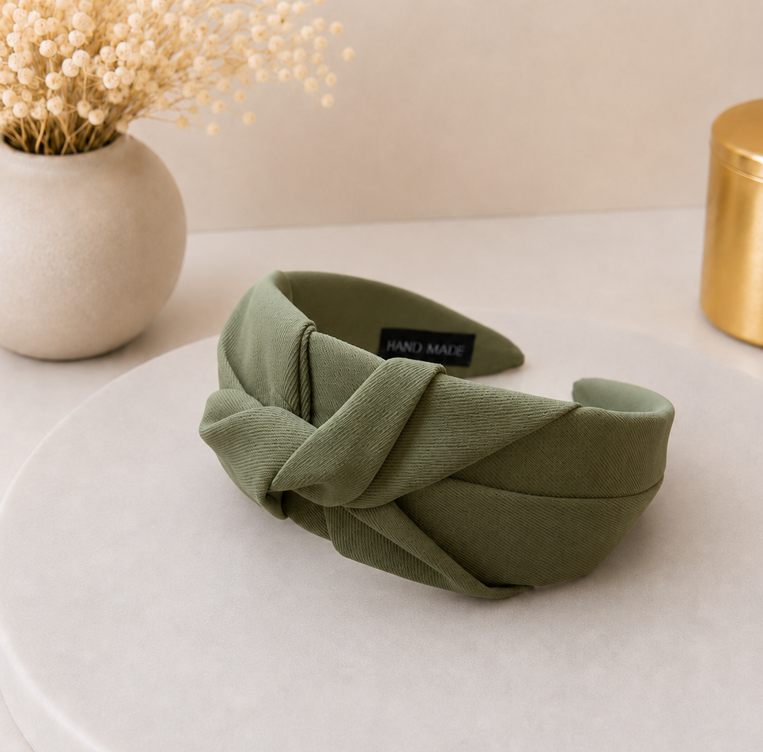 Twist knotted top headband