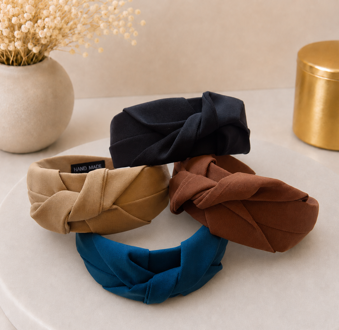 Twist knotted top headband