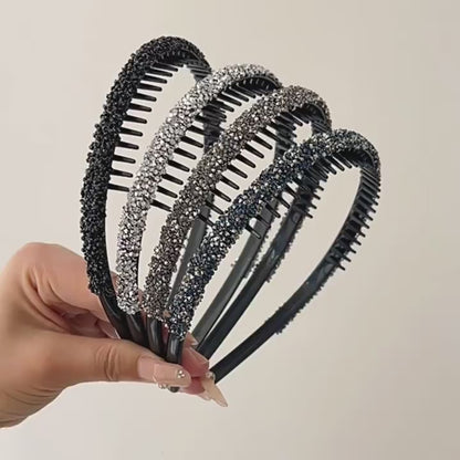 Combed headband with glitters