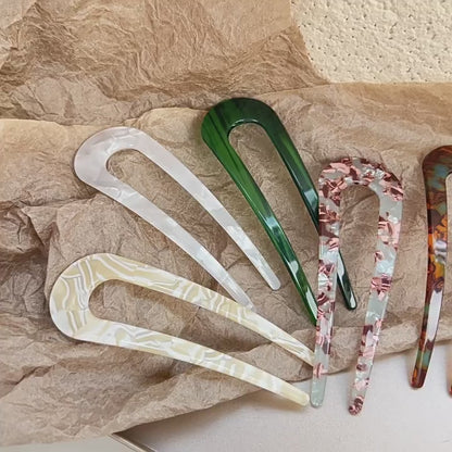 Multicoloured large hair fork / French hair pin