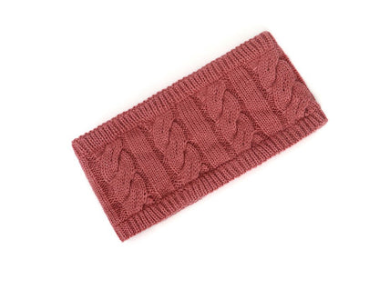 Fleece lined braids patterned loop crochet headband