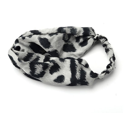 Large leopard print elastic headband